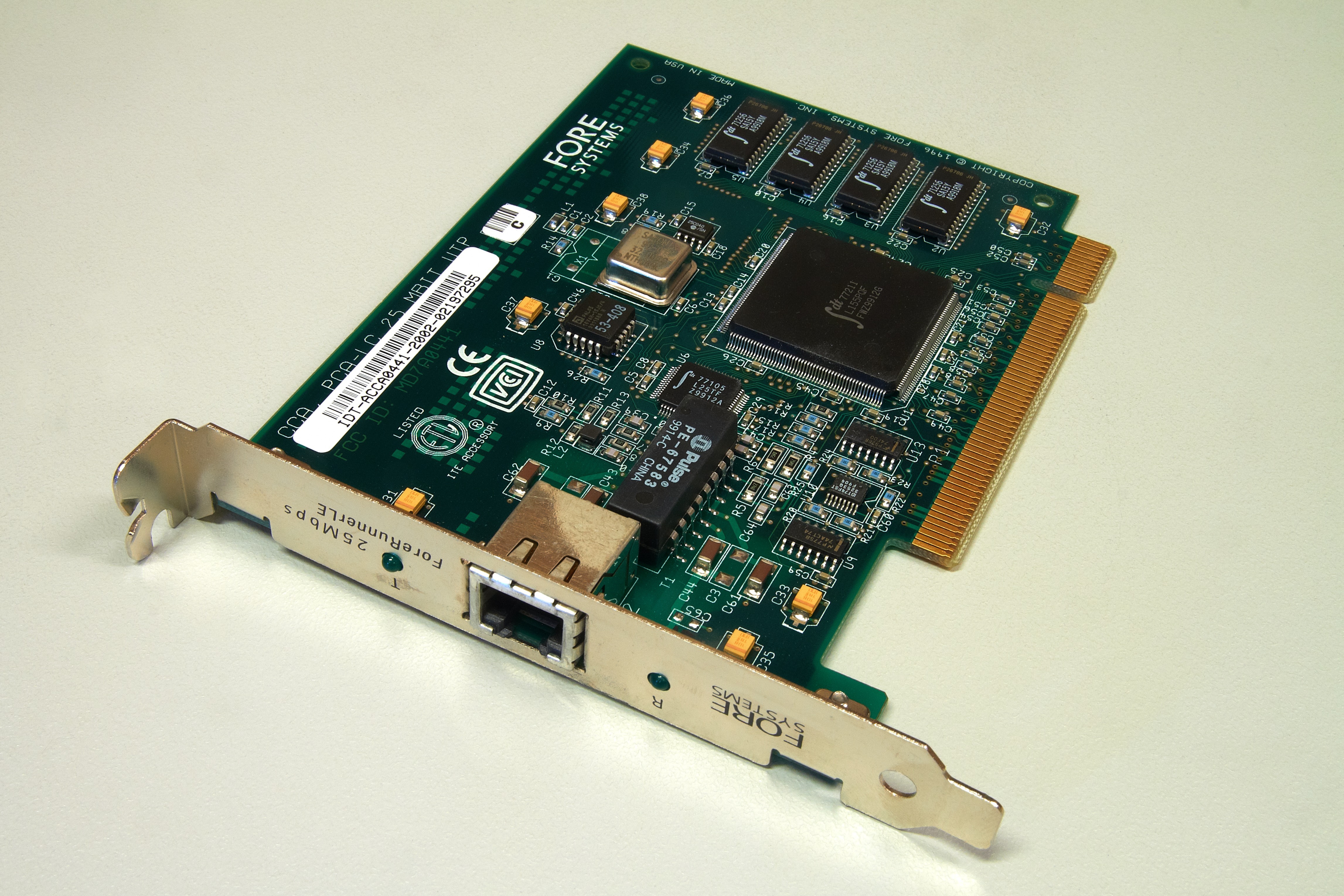 An
ATM
network interface in the form of an accessory card. A lot of network interfaces are built-in.