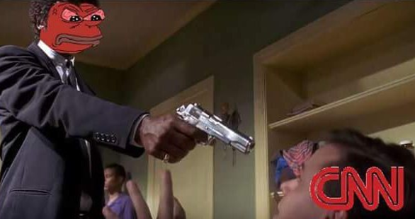 Pulp Fiction​ meme of Pepe vs CNN