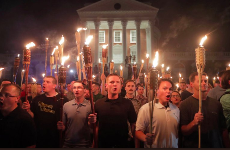 Men with tiki torches