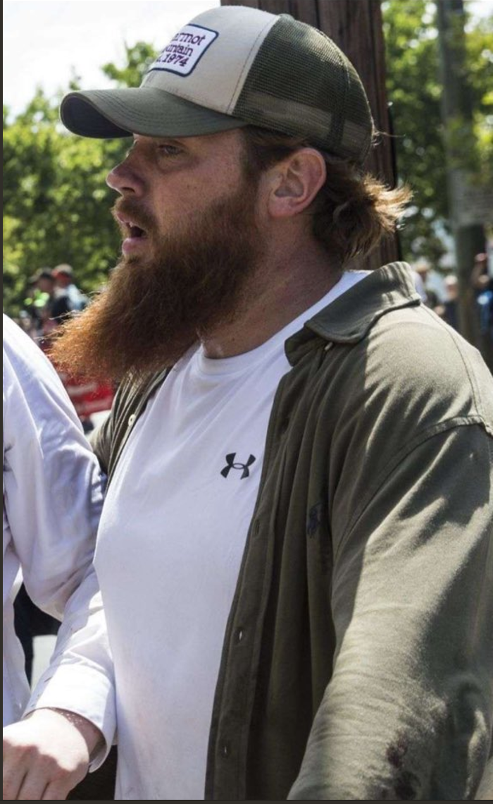 Photo of Josh taken while he was marching at the Unite the Right​ rally.