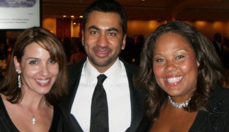 Sara Carter with Kal Penn​ and a friend