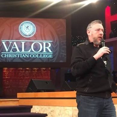   Dr. Rod Parsley, founder and chancellor of Valor Christian College, addresses a chapel service. 