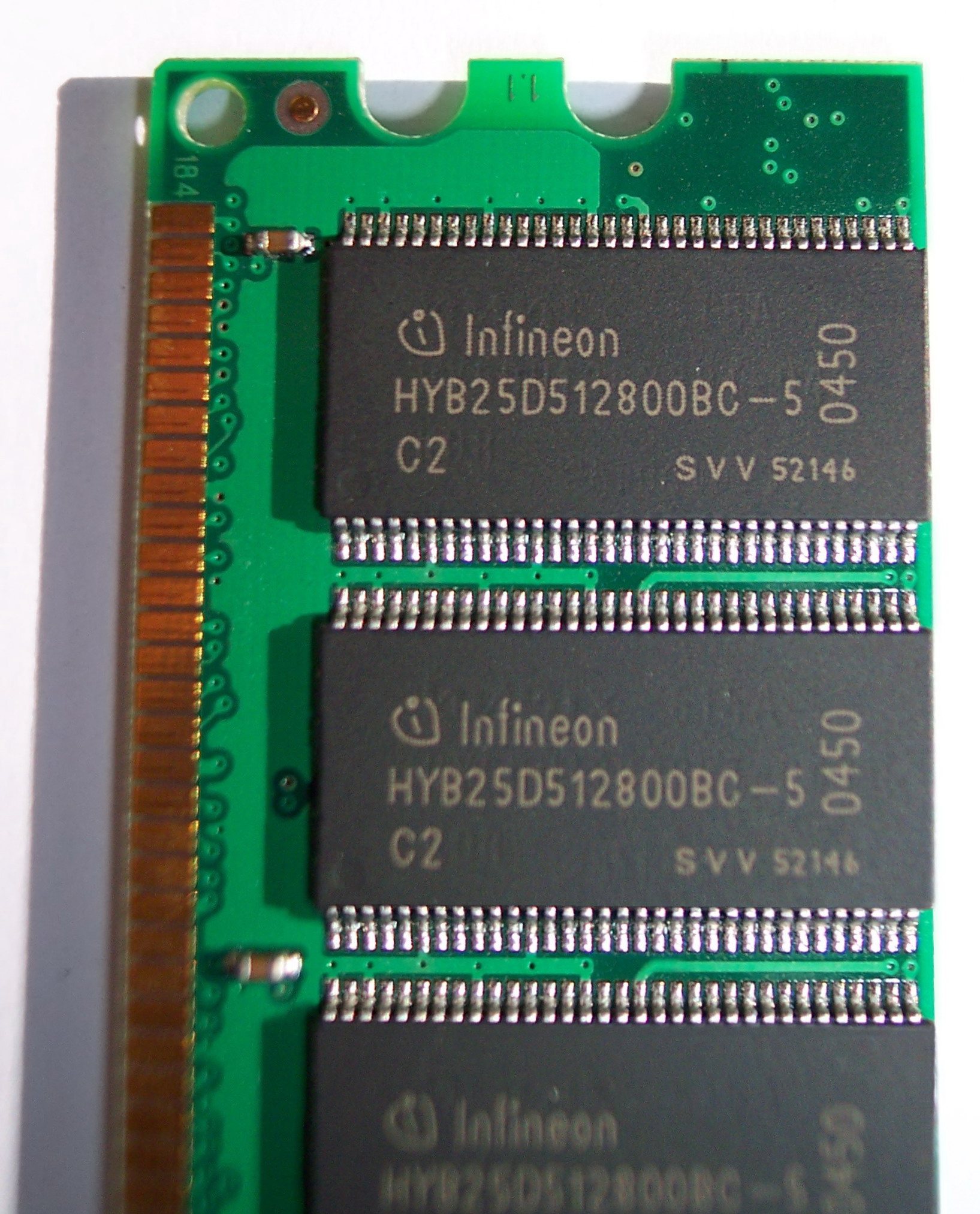 A 1GB DDR RAM module (detail)