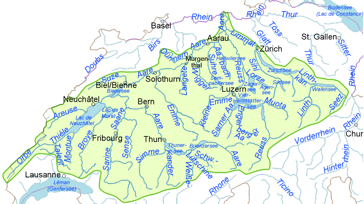 Drainage basin of the Aare