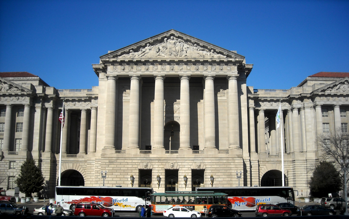Facade of the Andrew W. Mellon Auditorium in 2009