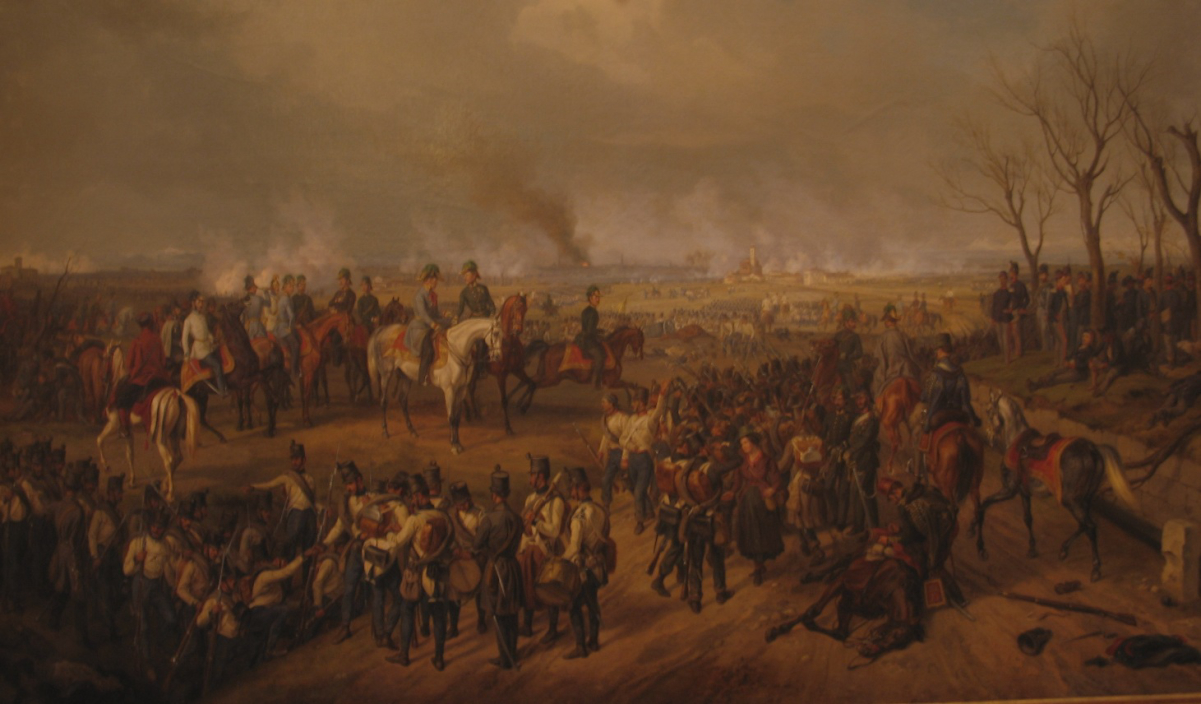 Radetzky and his staff at the battle of Novara. Painting by <a href="/content/Albrecht_Adam" style="color:blue">Albrecht Adam</a> (1855)