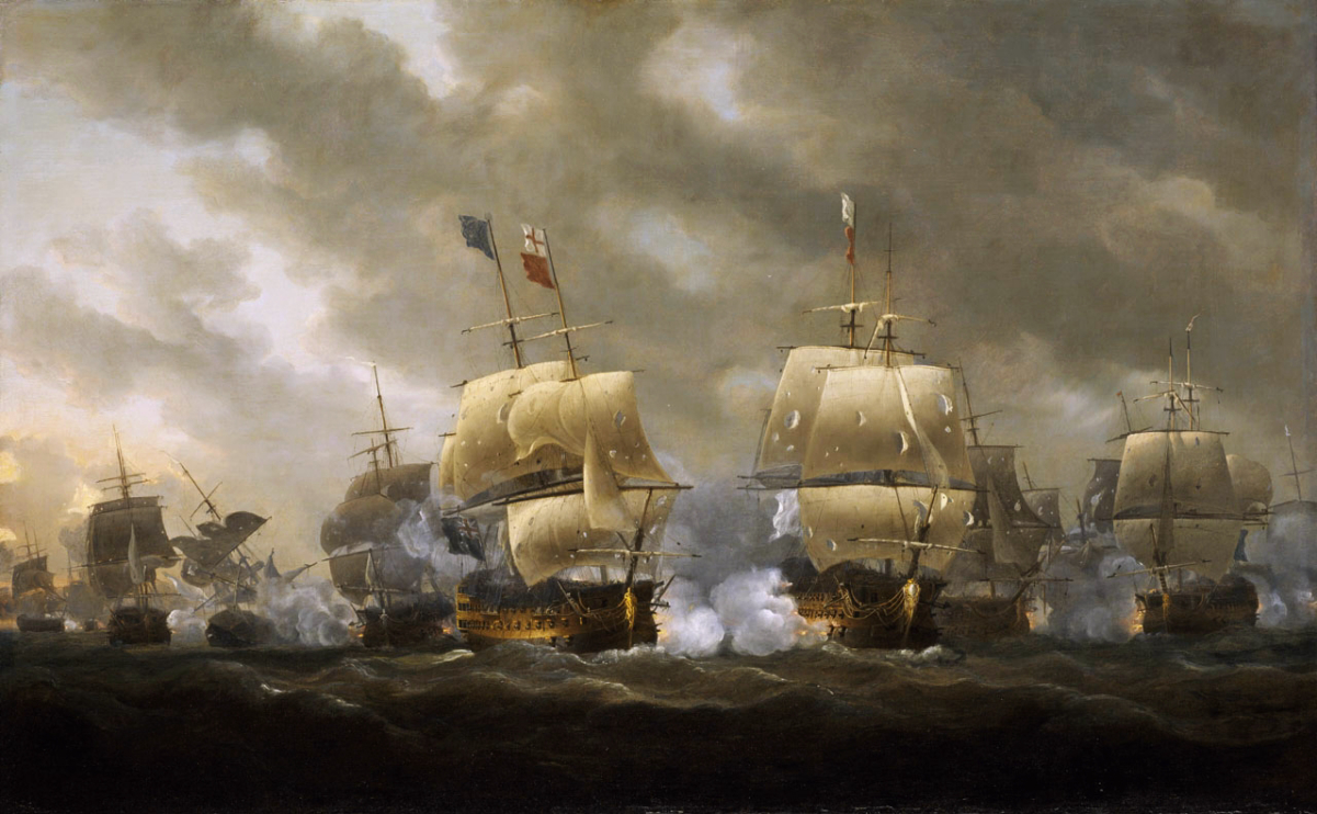 <i>The Battle of Quiberon Bay</i>, <a href="/content/Nicholas_Pocock" style="color:blue">Nicholas Pocock</a>, 1812. <a href="/content/National_Maritime_Museum" style="color:blue">National Maritime Museum</a>