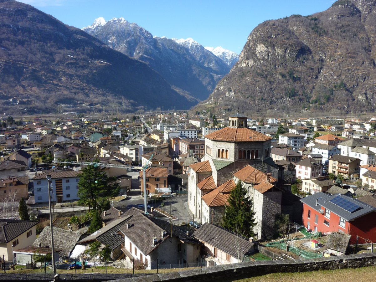 View of Biasca and the surrounding valley