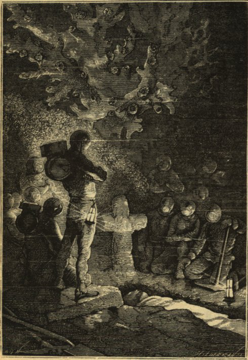 Underwater <a href="/content/Funeral" style="color:blue">funeral</a> in <i><a href="/content/Twenty_Thousand_Leagues_Under_the_Sea" style="color:blue">Twenty Thousand Leagues Under the Sea</a></i> from an edition with drawings by <a href="/content/Alphonse_de_Neuville" style="color:blue">Alphonse de Neuville</a> and <a href="/content/%C3%89douard_Riou" style="color:blue">Édouard Riou</a>