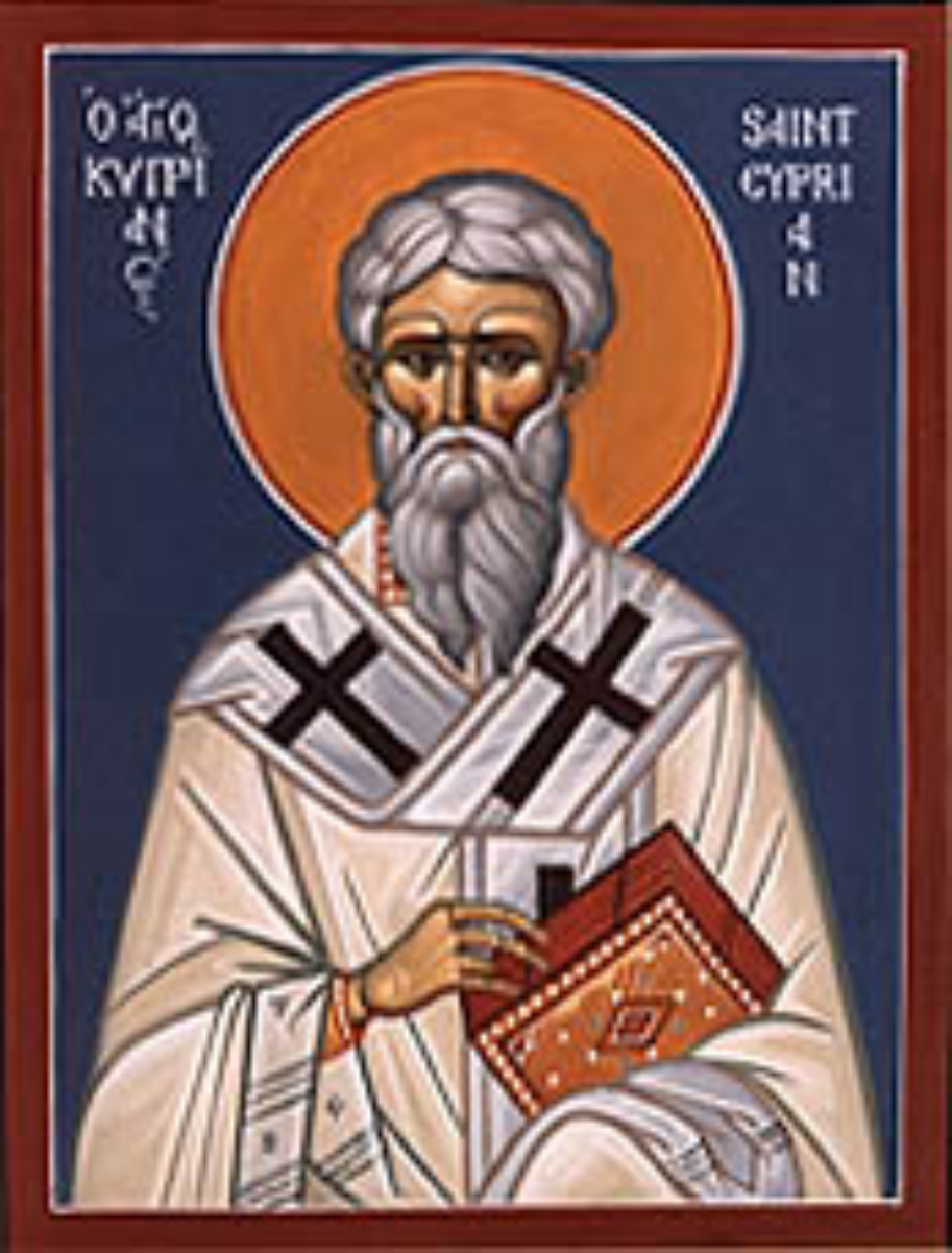 Icon of <a href="/content/St._Cyprian_of_Carthage" style="color:blue">St. Cyprian of Carthage</a>, who urged diligence in the process of canonization
