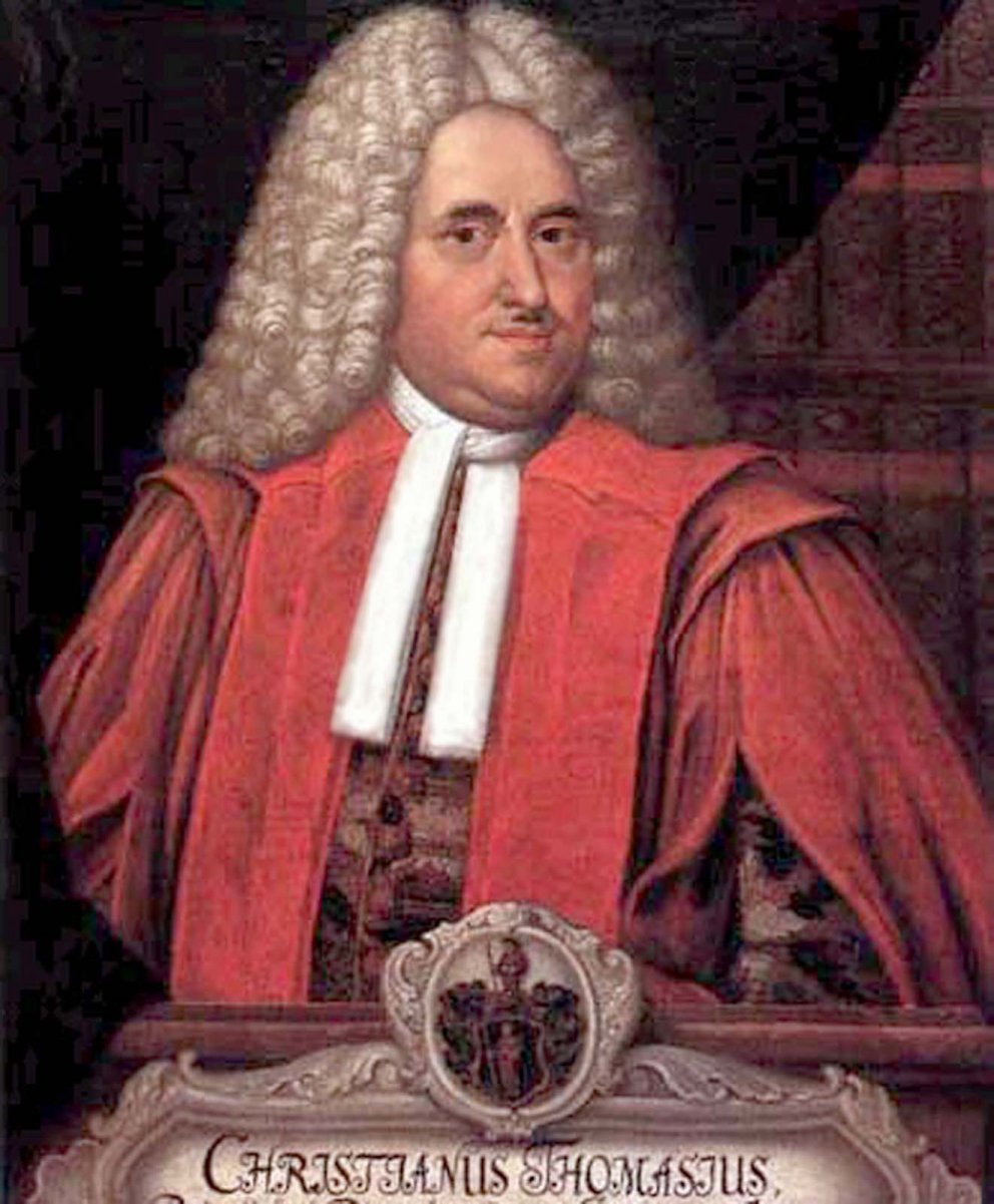 Christian Thomasius, portrait by Johann Christian Heinrich Sporleder.