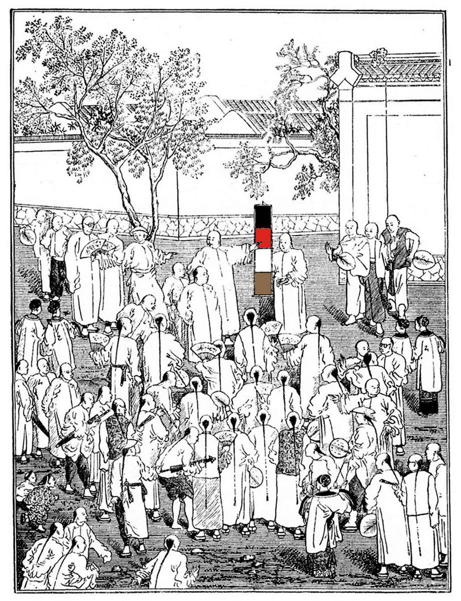 Missionary preaching in China using <a href="/content/The_Wordless_Book" style="color:blue">The Wordless Book</a>