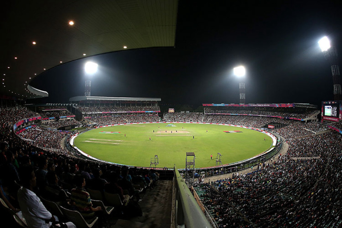 <a href="/content/Eden_Gardens" style="color:blue">Eden Gardens</a>, India under floodlights during <a href="/content/2016_ICC_World_Twenty20_Final" style="color:blue">2016 ICC World Twenty20 Final</a>