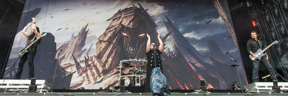 Disturbed performing live in 2016