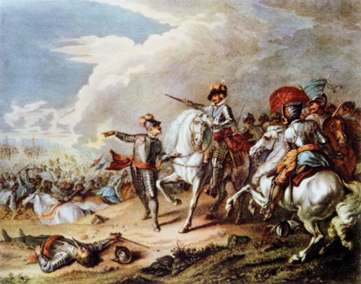 The victory of the <a href="/content/Roundhead" style="color:blue">Parliamentarian</a> <a href="/content/New_Model_Army" style="color:blue">New Model Army</a> over the <a href="/content/Cavalier" style="color:blue">Royalist</a> Army at the <a href="/content/Battle_of_Naseby" style="color:blue">Battle of Naseby</a> on 14 June 1645 marked the decisive turning point in the English Civil War.