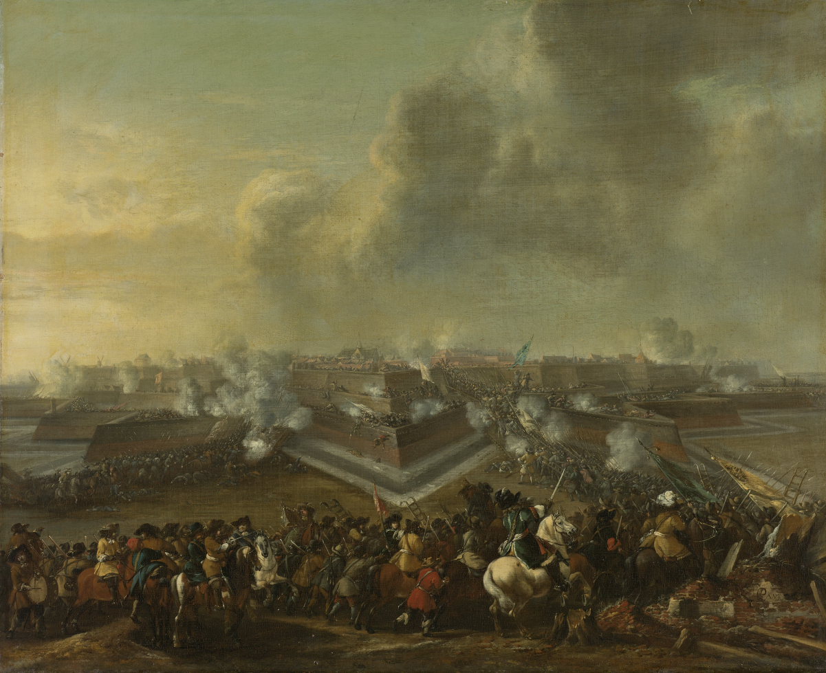 Painting of the capture of <a href="/content/Coevorden" style="color:blue">Coevorden</a> by Dutch troops commanded by <a href="/content/Carl_von_Rabenhaupt" style="color:blue">Carl von Rabenhaupt</a> in December 1672