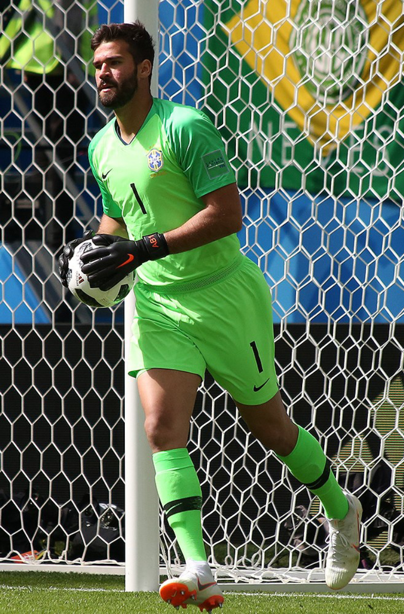 <a href="/content/Alisson" style="color:blue">Alisson</a>, <a href="/content/Brazil_national_football_team" style="color:blue">Brazil</a> and <a href="/content/Liverpool_F.C." style="color:blue">Liverpool</a> goalkeeper