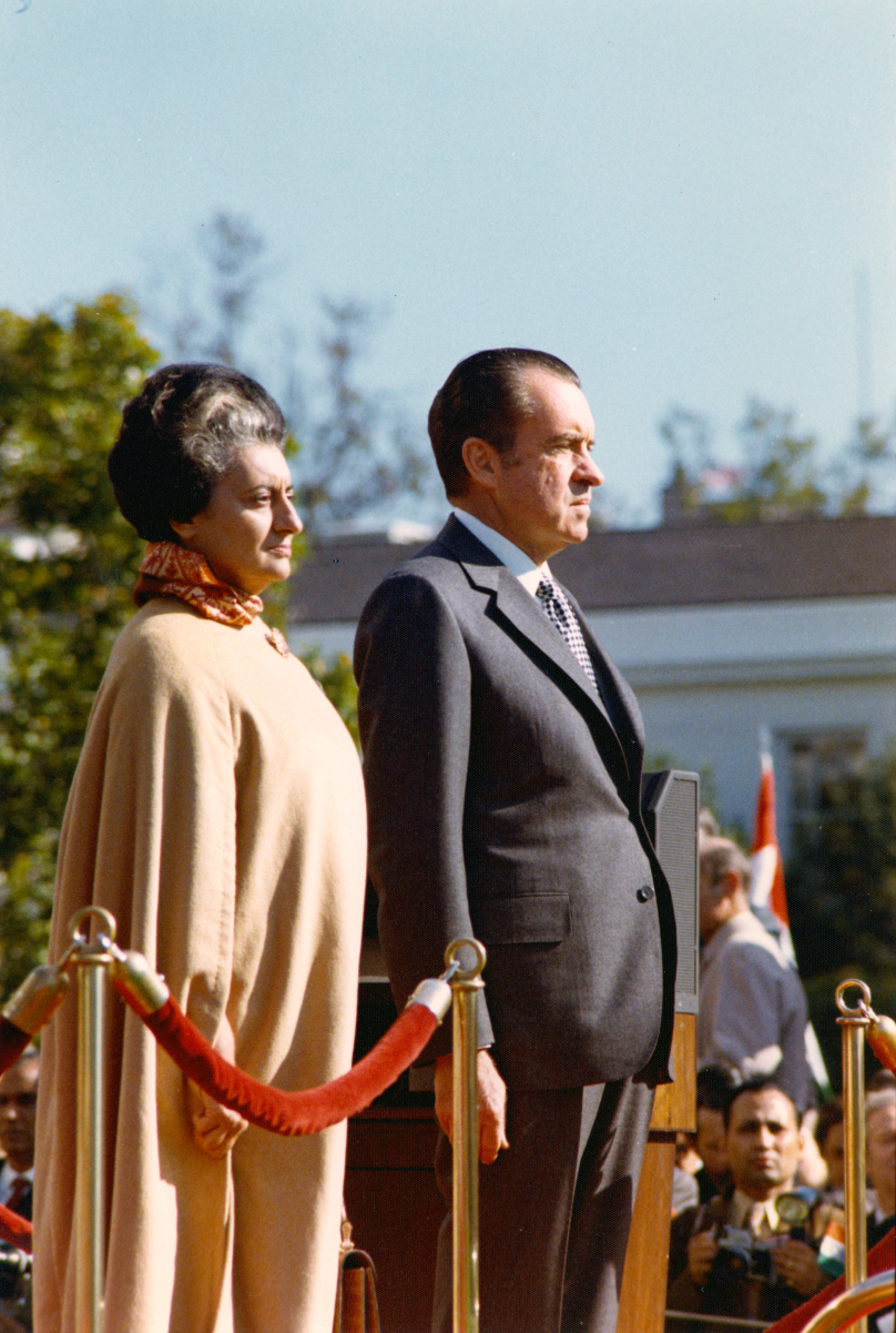 The <a href="/content/Prime_Minister_of_India" style="color:blue">Prime Minister of India</a> (<a href="/content/Indira_Gandhi" style="color:blue">Indira Gandhi</a>) and the President of the United States of America (<a href="/content/Richard_Nixon" style="color:blue">Richard Nixon</a>) in 1971