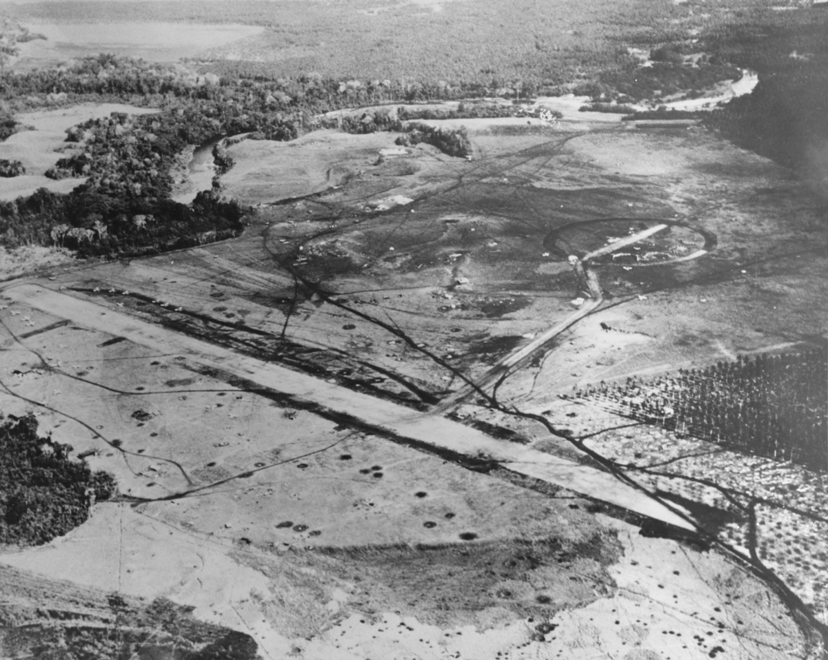 Henderson Field in late August 1942, shortly after Allies began operations there