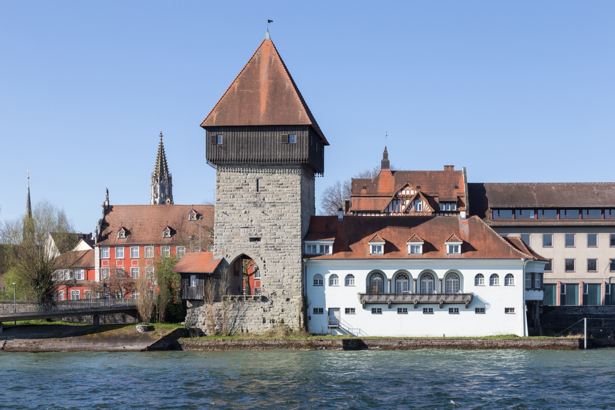 <i>Rheintorturm</i>, a section of the former city wall of Konstanz at <a href="/content/Lake_Constance" style="color:blue">Lake Constance</a>