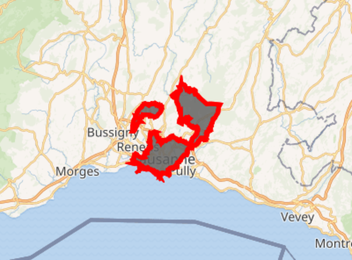 Location of Lausanne