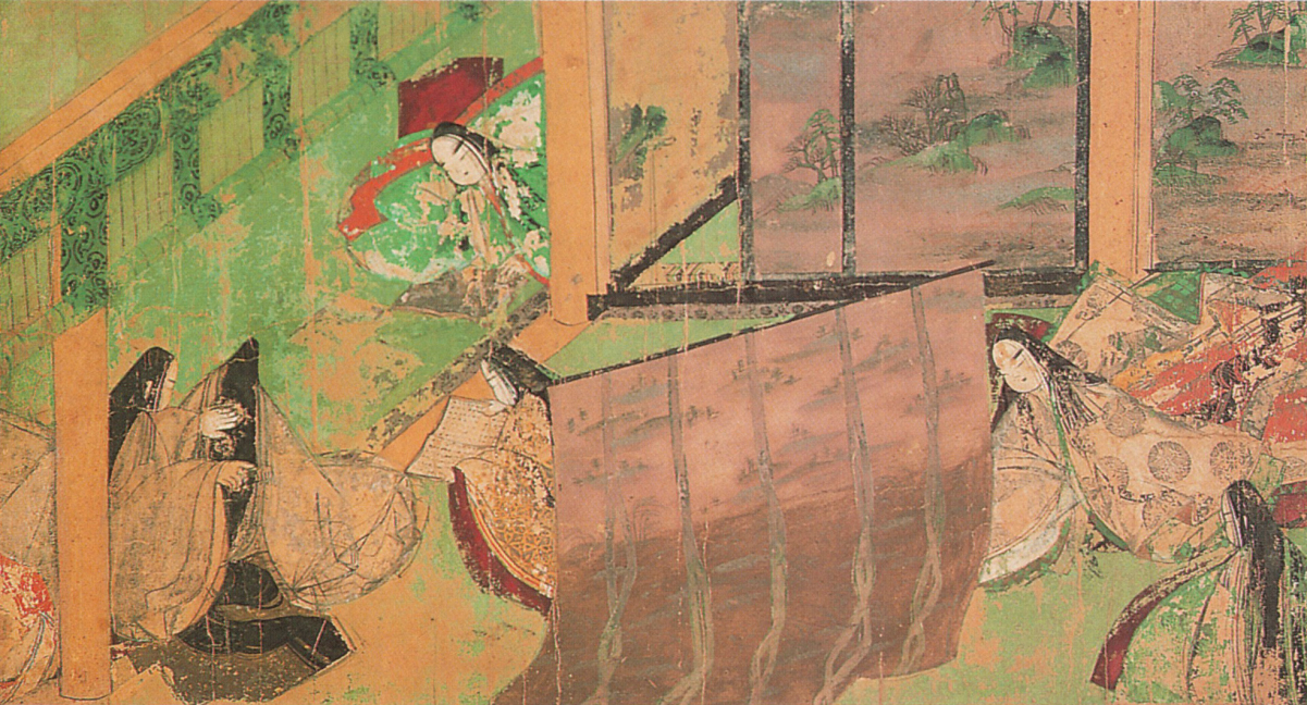 The <a href="/content/Genji_Monogatari_Emaki" style="color:blue">Genji Monogatari Emaki</a>, an illustrated scroll from <i><a href="/content/The_Tale_of_Genji" style="color:blue">The Tale of Genji</a></i>, 12th century