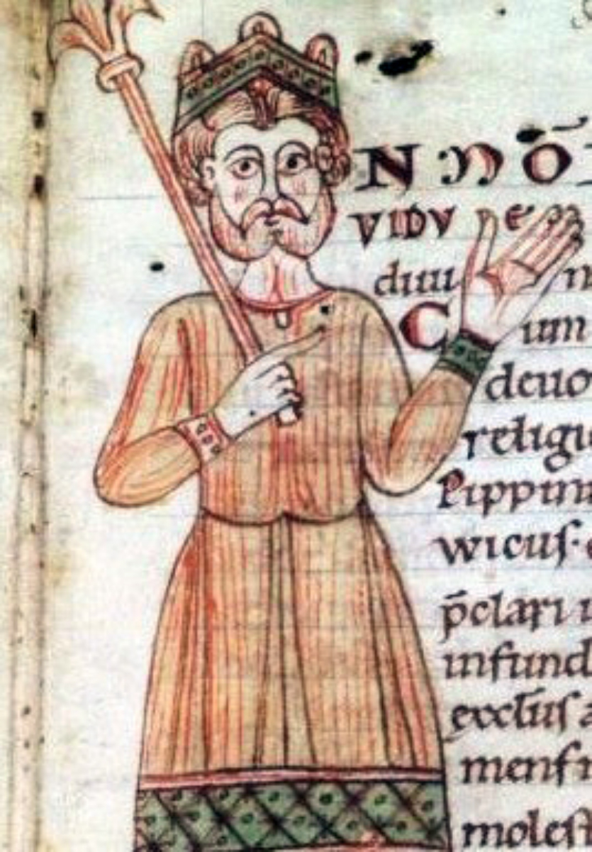 Portrait of Lothair in the <i>Codex Eberhardi</i>, <a href="/content/Fulda_monastery" style="color:blue">Fulda monastery</a> 1150/60