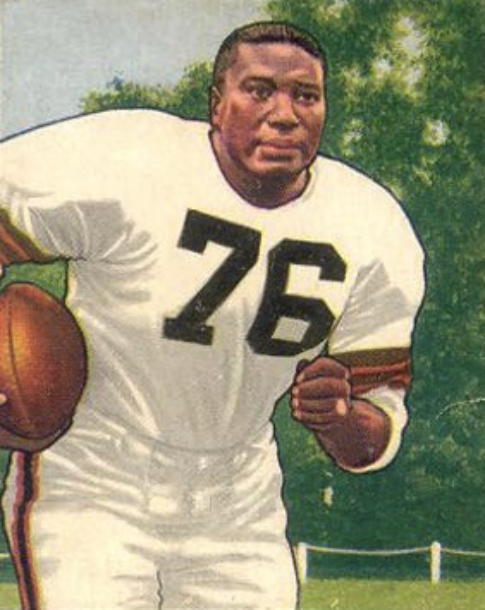 Marion Motley on a 1950 Bowman football card