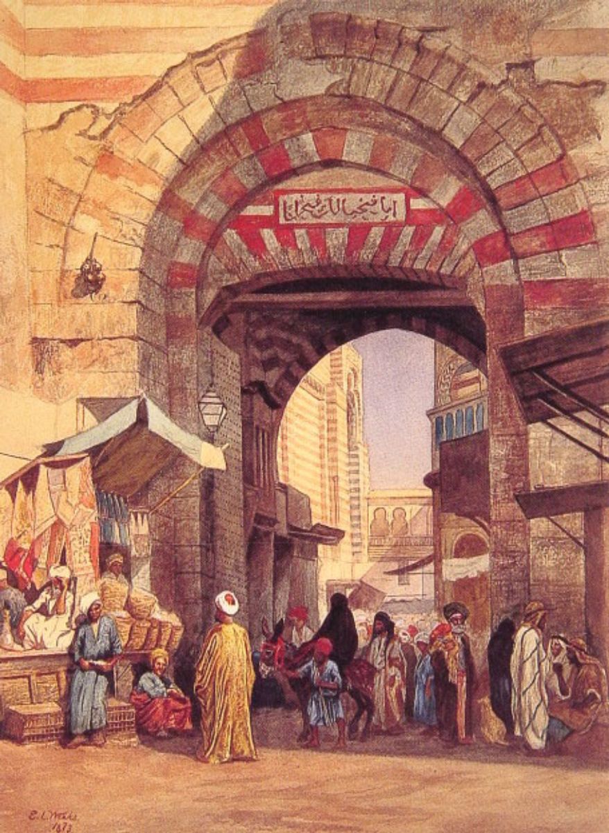 The Moorish Bazaar by <a href="/content/Edwin_Lord_Weeks" style="color:blue">Edwin Lord Weeks</a>, 1873