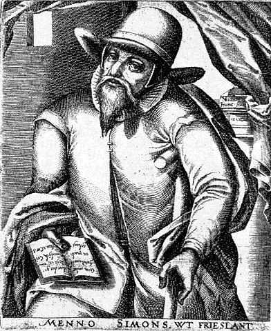 "Menno Simons from Friesland"1608 engraving by <a href="/content/Christoffel_van_Sichem" style="color:blue">Christoffel van Sichem</a>