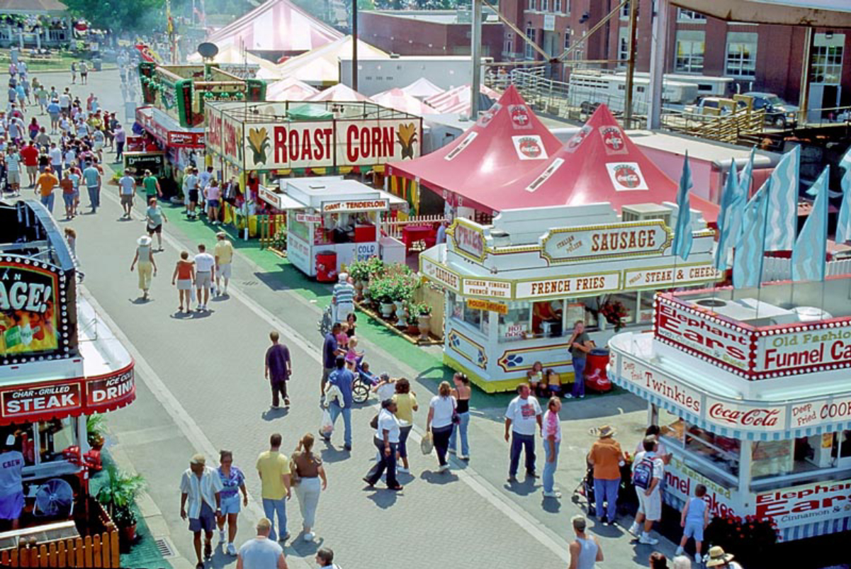 Food stands along the midway