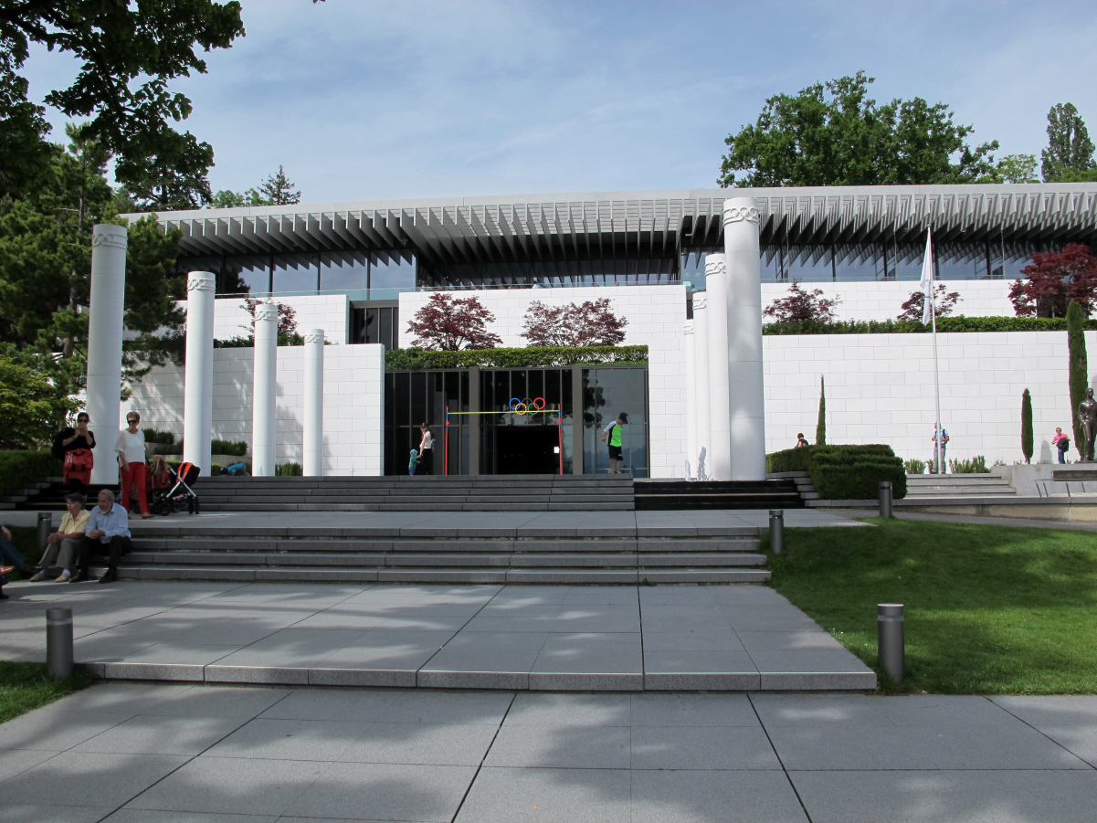 The main entrance of the Olympic Museum