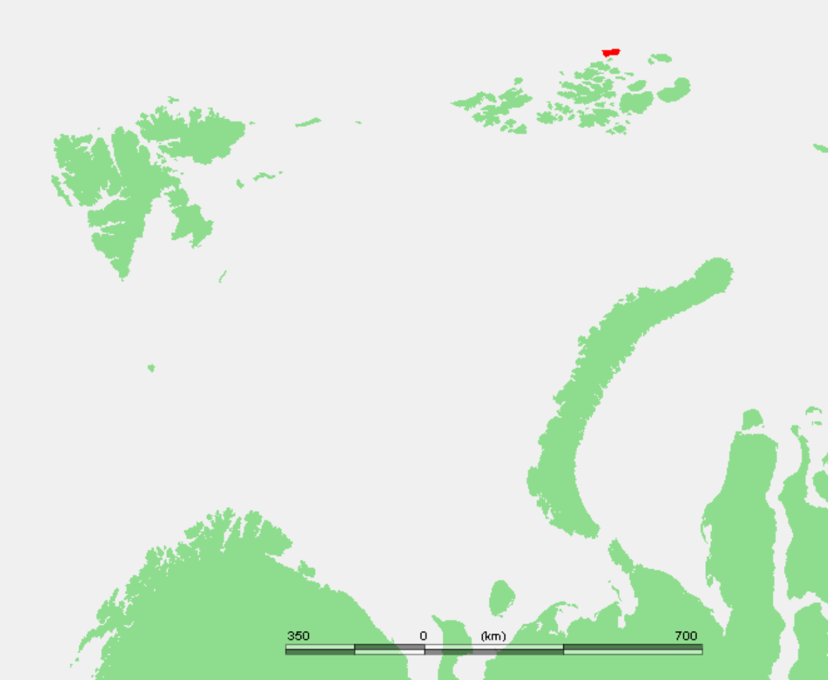 Location of Rudolf Island at the northern end of Franz Josef Land