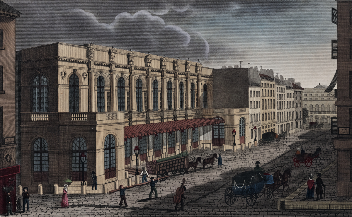 The Théâtre de l'Académie Royale de Musique, the official title of the <a href="/content/Paris_Opera" style="color:blue">Paris Opera</a> ca. 1821