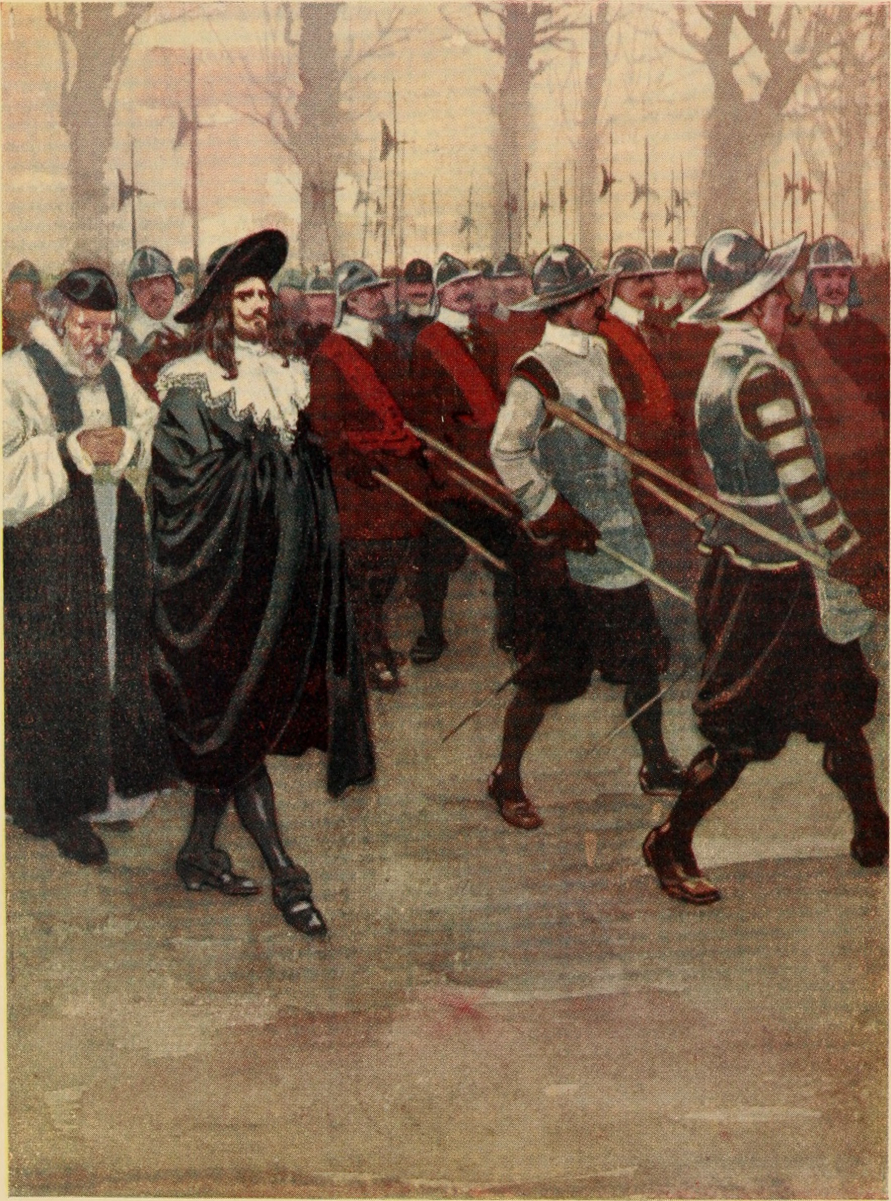 <a href="/content/Charles_I_of_England" style="color:blue">King Charles I</a> and the soldiers of the <a href="/content/English_Civil_War" style="color:blue">English Civil War</a> as illustrated in <i>An Island Story: A Child's History of England</i> (1906)