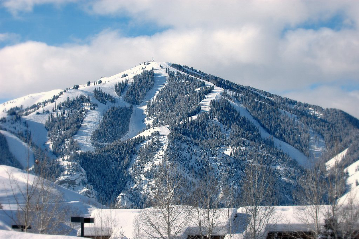 Sun Valley, Idaho.Bald Mountain from Sun Valley Lake in January 2006.
