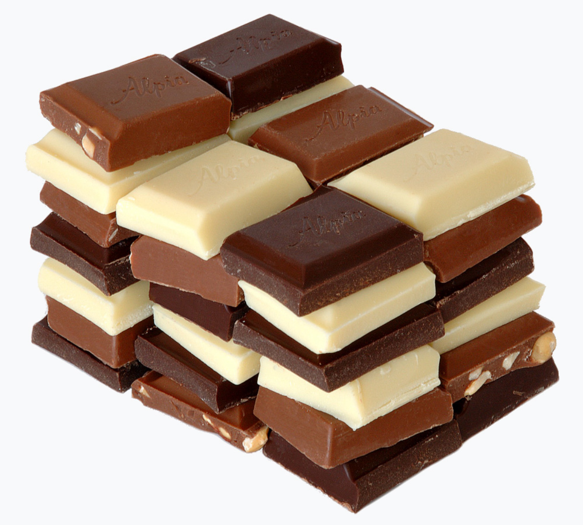 Chocolate most commonly comes in dark, milk, and white varieties.