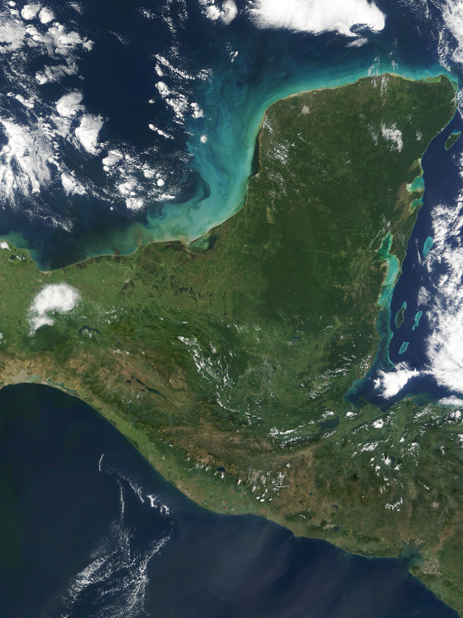 Satellite image of the Yucatán Peninsula